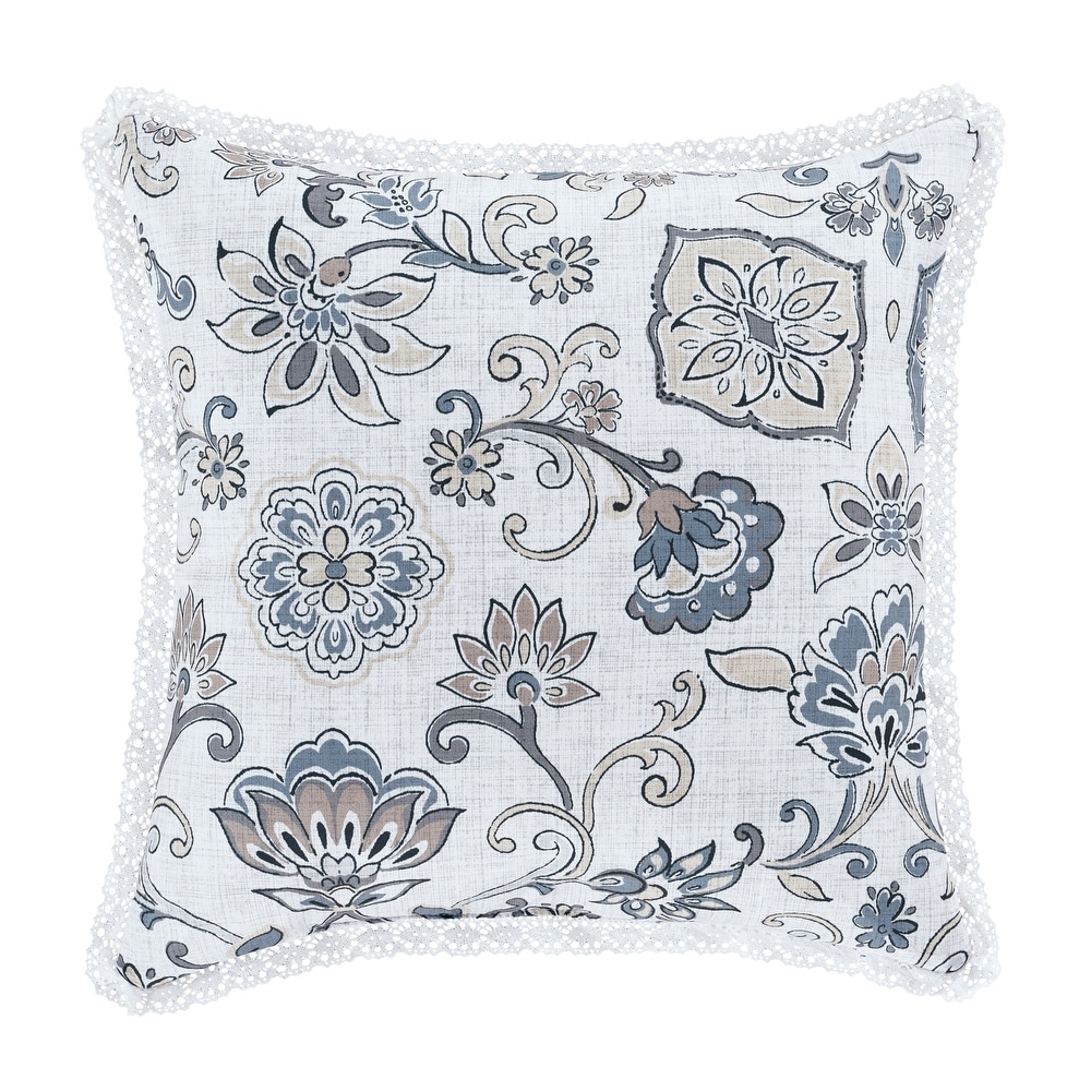 Rose Surya Moody Damask Pillow Cover Medium Gray Lilac 
